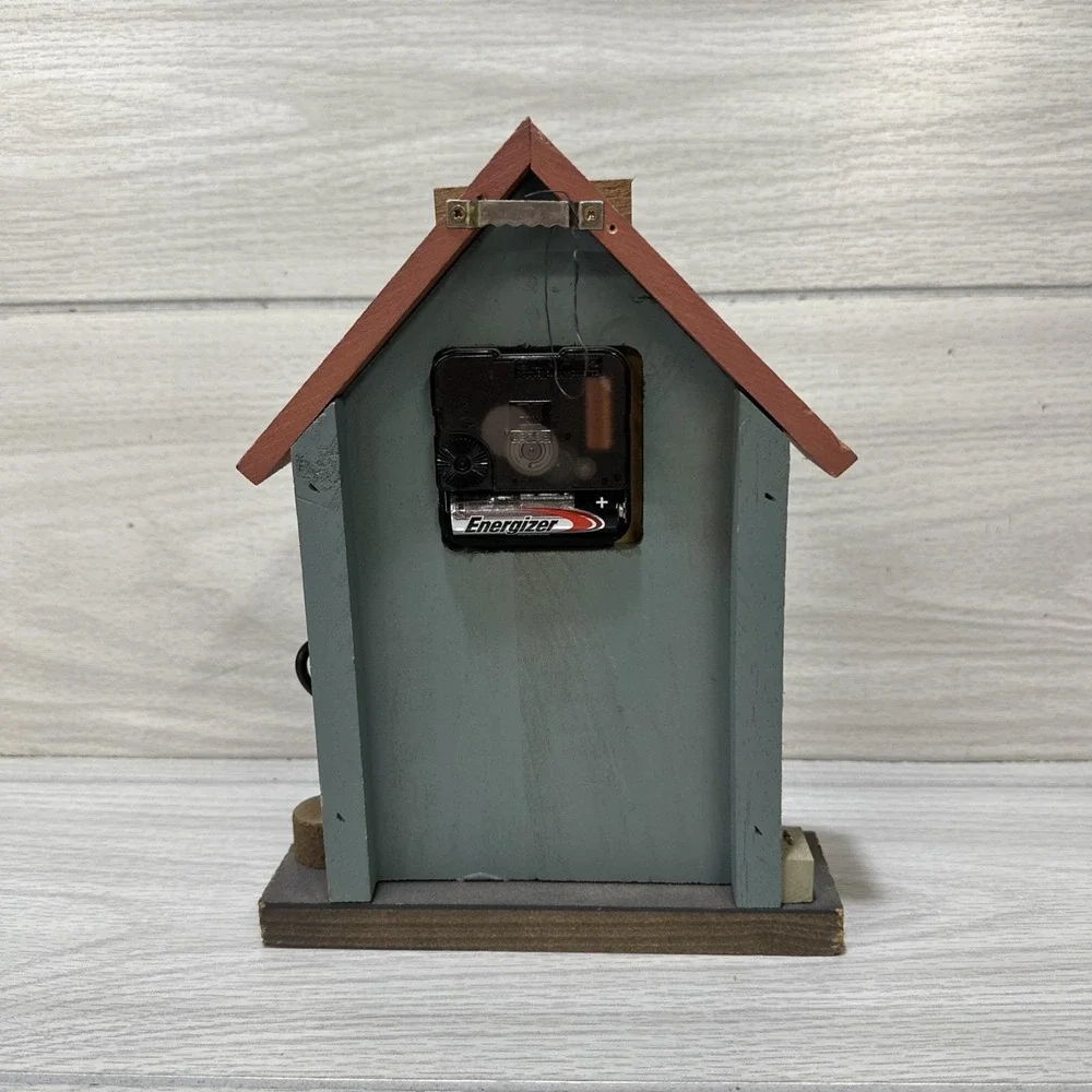 SPOONTIQUES Wood Wall Or Desktop Clock Fire House 7x10